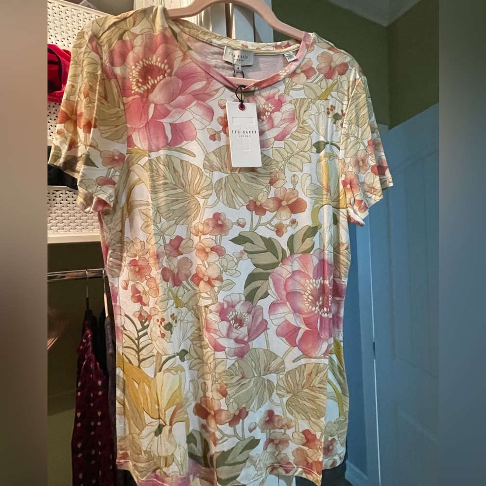 Ted Baker Pink and Cream Floral Top
